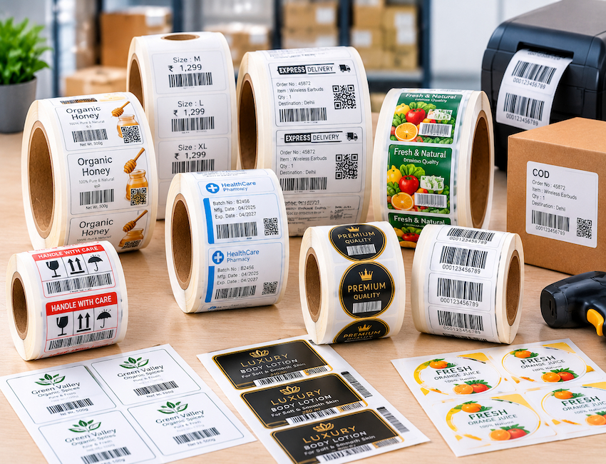 Printed Barcode Label Roll