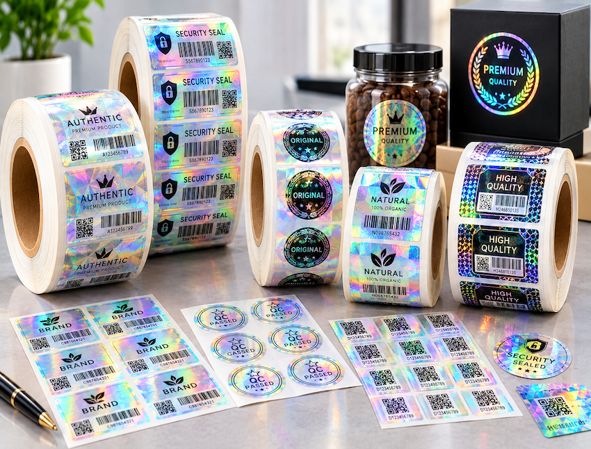 Holographic Printed Barcode Label Roll